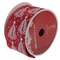 Northlight Cranberry Red and White Trees Burlap Wired Christmas Craft Ribbon 2.5" x 10 Yards